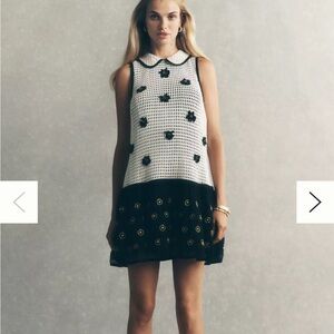 Maeve Black and White Floral Mini Dress